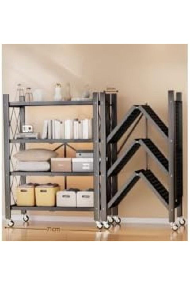 Foldable Multi-Layer Perforated Storage Rack by - 1