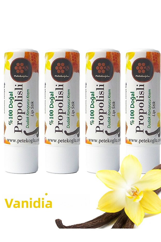 (4 Pieces) Propolis, Honey, Shea, Coconut and Olive Oil Handmade Lip Balm