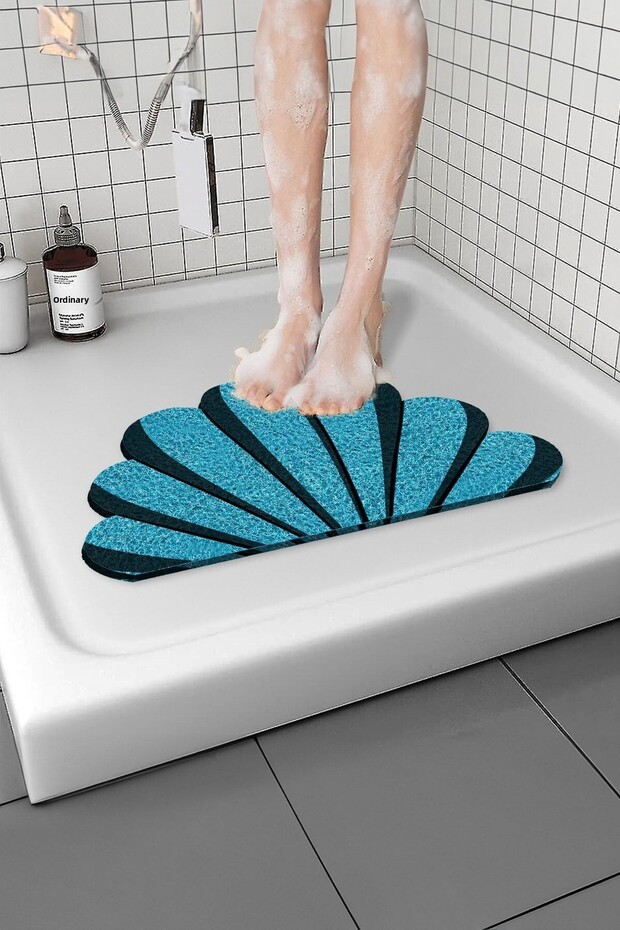 Sea shell bath mat 40x60 cm blue