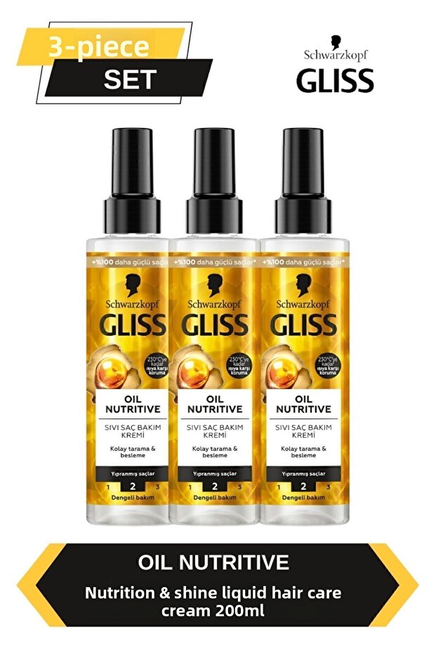 Oil Nutritive Liquid Conditioner 200ml X Set of 3