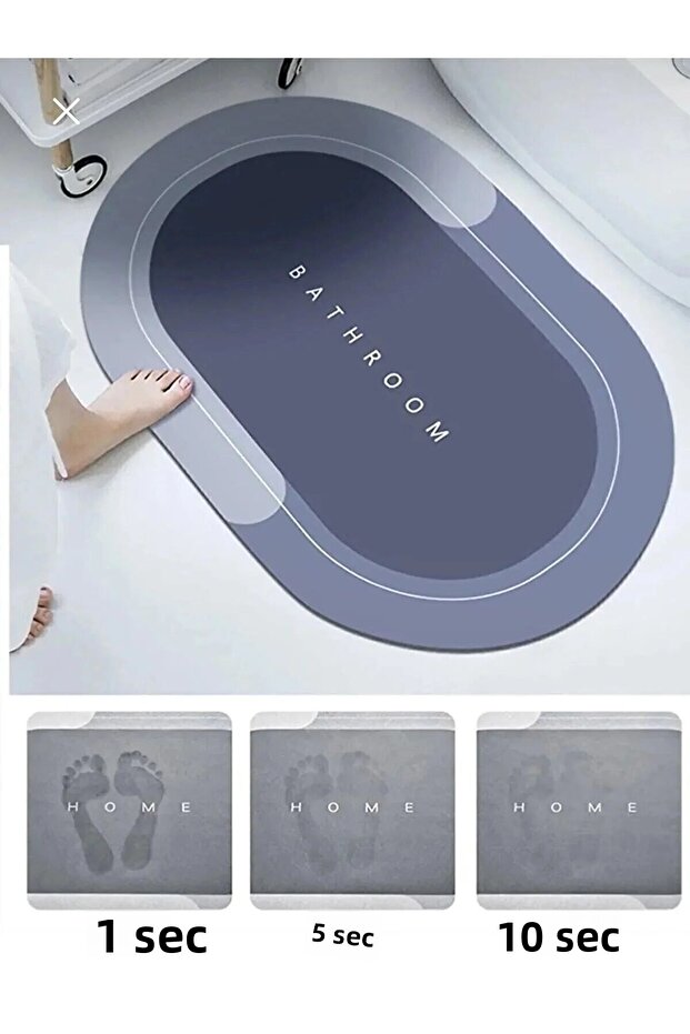 Magic Water Absorbent Bath Mat Ablution Mat with Non-Slip Base 3.5 Mm 40x60