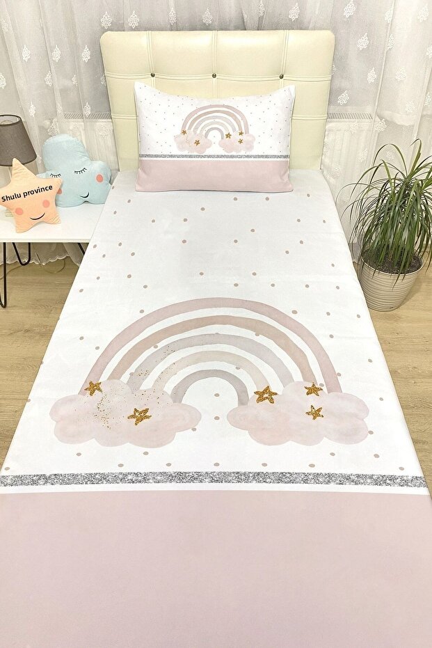 Twinkling Rainbow Bedspread and Pillowcase