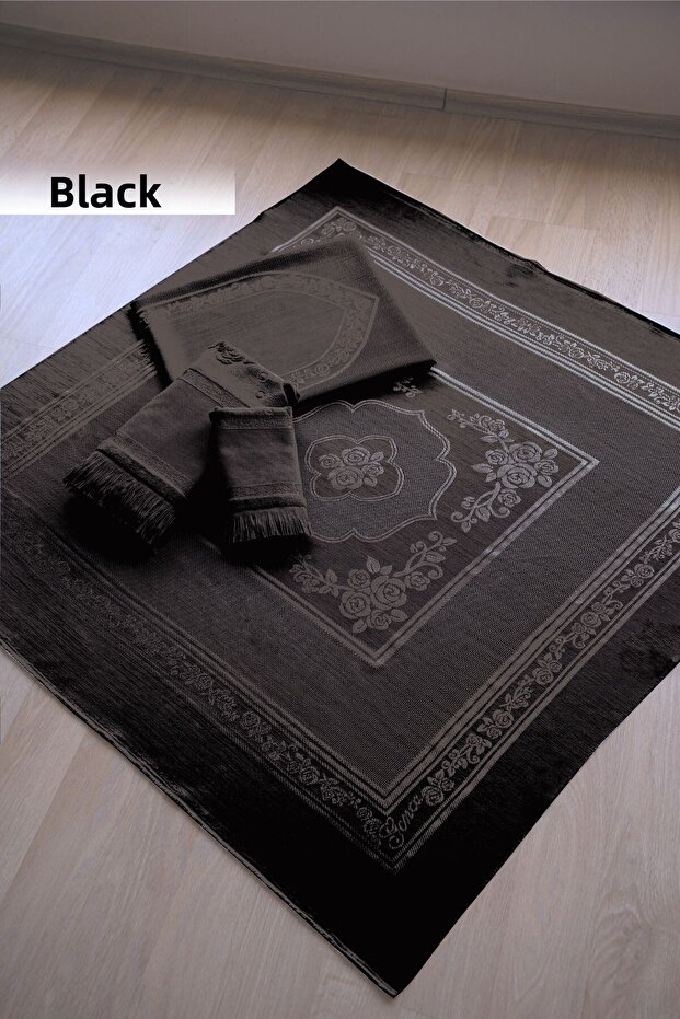 Etamin Seamless Embroidered 4-Piece Bundle Prayer Rug Set