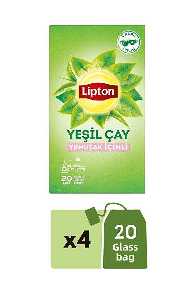 Green Tea Soft Drinking 20-Piece Cup Poset X 4 Pieces
