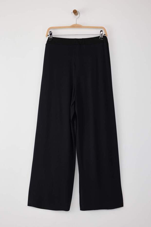 Siyah Viskon Örme İnce Pijama Altı TBBAW26IA00001 - 4