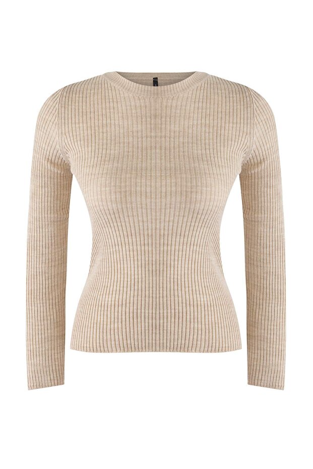 Anthrazit-Beige Doppelpack-Strickpullover TWOAW22KZ1766 - 10