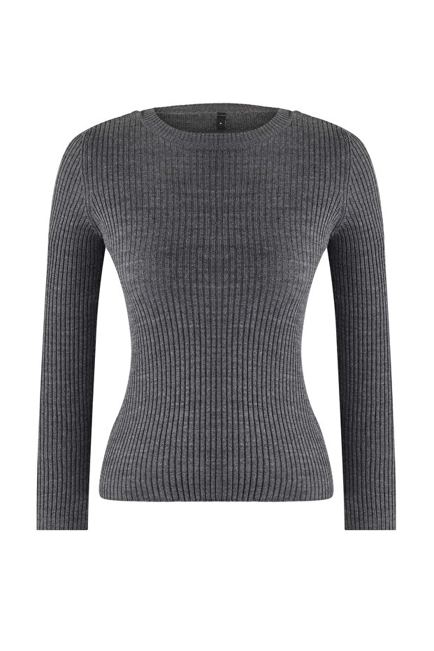 Anthrazit-Beige Doppelpack-Strickpullover TWOAW22KZ1766 - 8