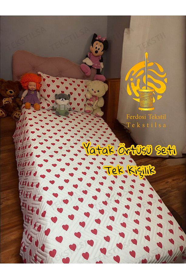 Mikro Kumaş | Dijital Basklı | çeyizlik TEK kişilik Yatak örtüsü Takımı | Hediyelik 2 Parça - 2