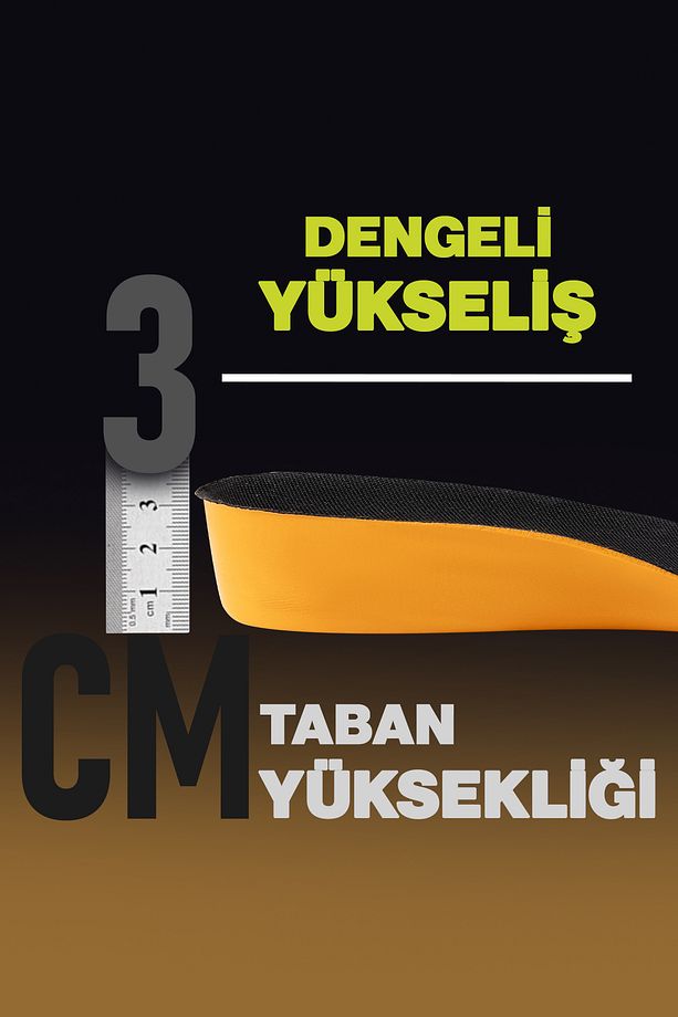 Boy Uzatan Tabanlık 3 Cm Gizli Topuk Yükseltici Iç Taban | Kadınlar & Erkekler Için Ortopedik Destek - 2