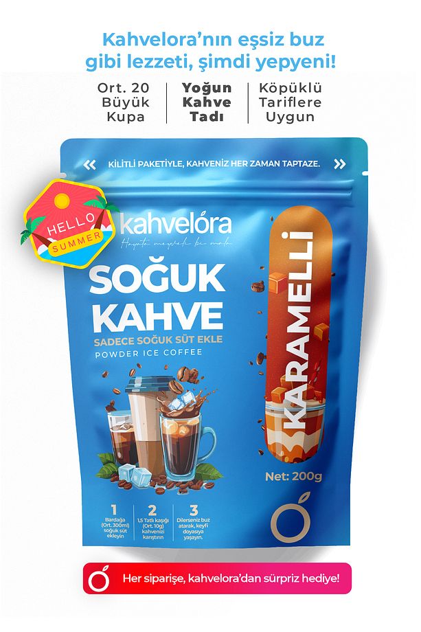 Soğuk Hazır Ice Kahve Karamelli Toffee Nut Aromalı 200g - Buzlu Soğuk Kahve - Soğuk Sütle Hazırla - 2