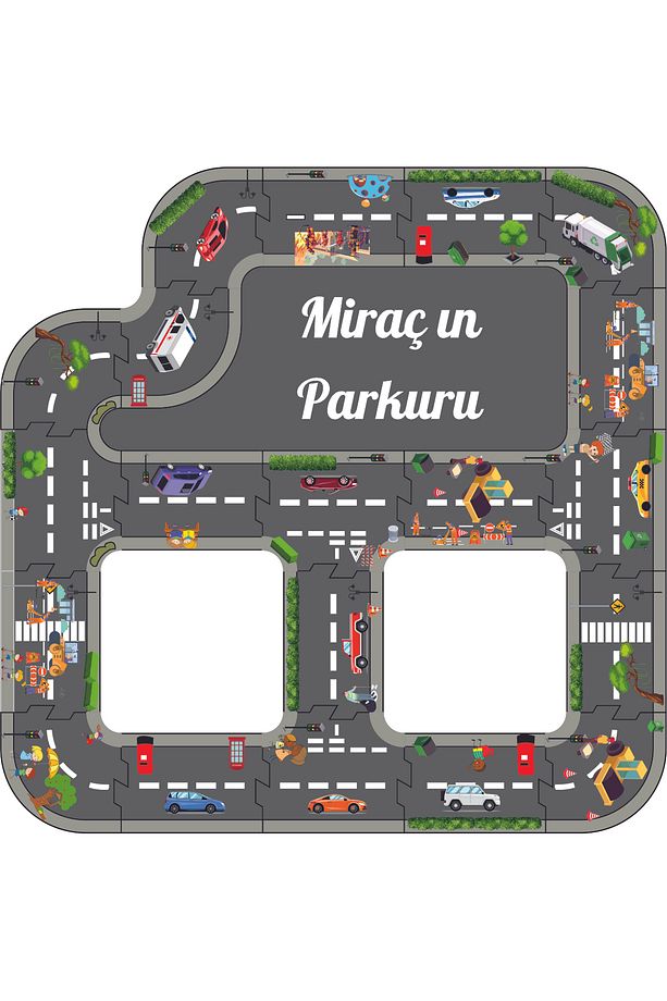 İsme Özel Oyuncak Araç Parkuru eğitici Ve Eğlenceli Yol Yapım Ahşap Oyuncak - Otoban Puzzle - 2