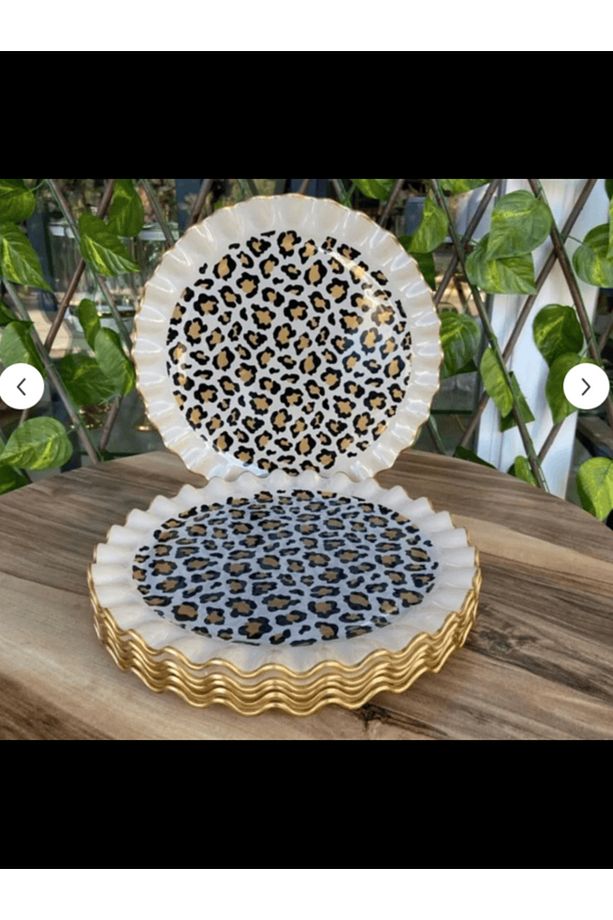 6 Kişilik Leopar Desen Servis Tabağı Seti - 2