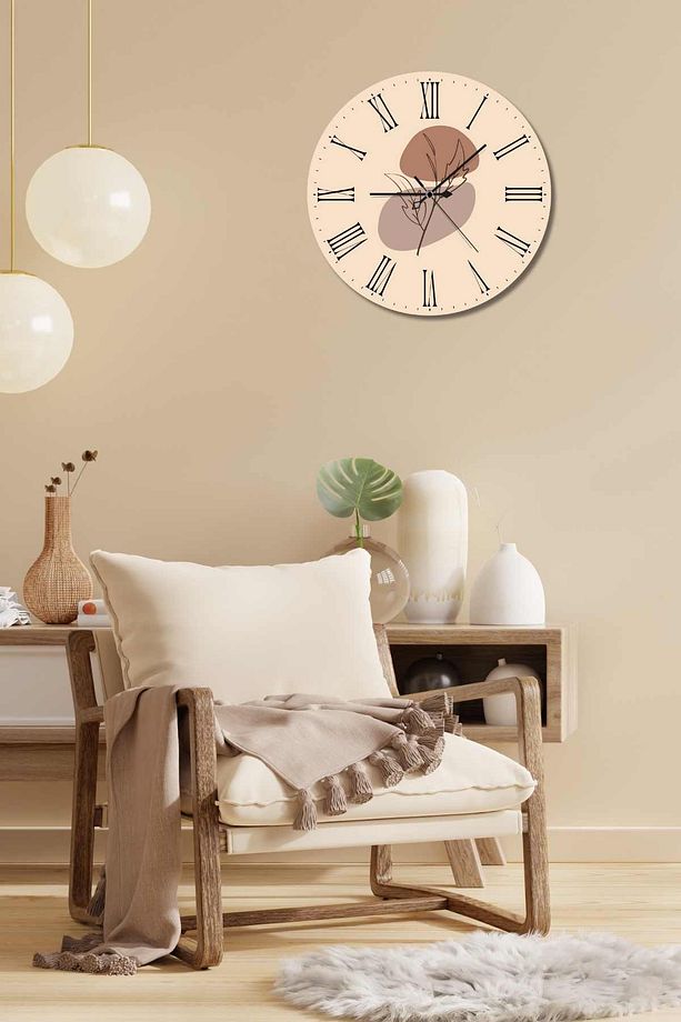Minimalist Tasarım Mdf Uv Baskı Duvar Saati 40 Mds-01 - 8