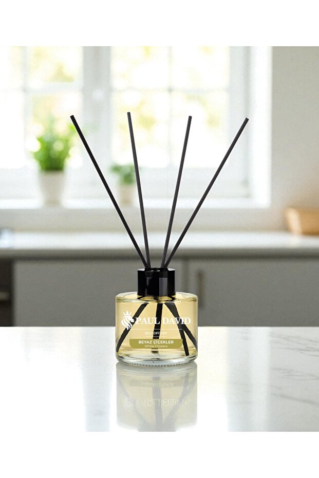 Beyaz Çiçekler Yüksek Koku Yayılımlı Dekoratif Bambu Çubuklu Oda Kokusu 145 ml - 4