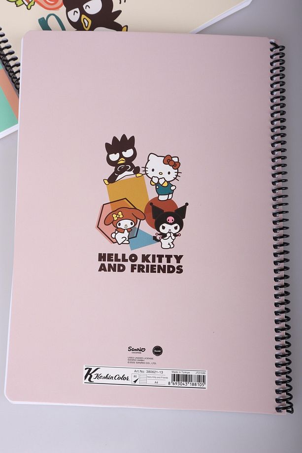 DEKOMUS İLE LİSANSLI HELLO KITTY AND FRIENDS "TEKLİ" A4 ÇİZGİLİ OKUL DEFTERİ 80 YAPRAK - 5