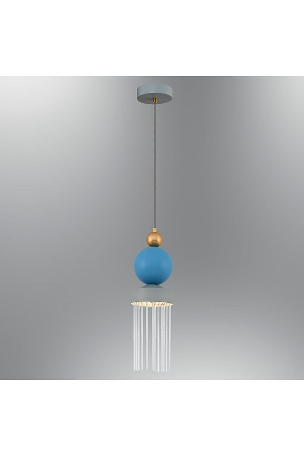 4115-1a Tassel Tekli Sarkıt Çubuk Camlı Mavi - 2