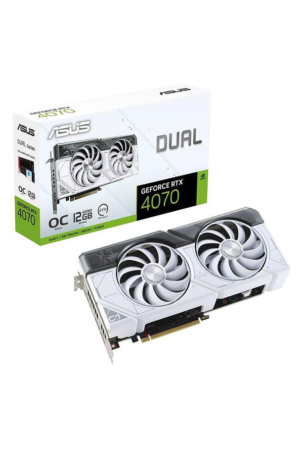 RTX4070 12GB GDDR6X 192BIT DUAL 3xDP/HDMI BEYAZ (DUAL-RTX4070-O12G-WHITE) - 1