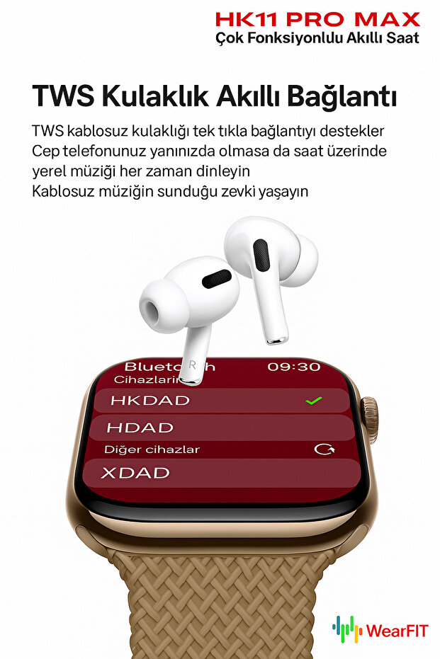 HK 11 ProMax Akıllı Saat Çift Kordonlu 2025 Model Nabız Uyku Spor Takibi Şarjı Uzun Yapay Zeka - 7