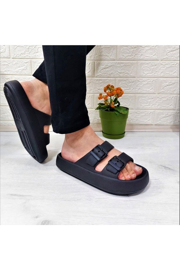 Plus Size 46 47 Number New Season Double Buckle Men's Slippers Plus Size of One
