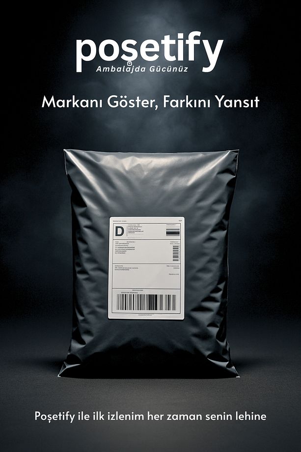 Gri Cepsiz Kargo Poşeti 24x30+5 cm | Yapışkan Bantlı Kargo Zarfı | 50’li E-Ticaret Poşeti - 2