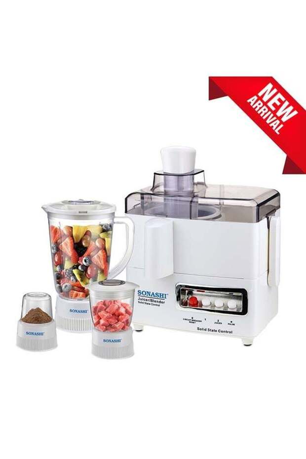 عصارة ومعالج طعام 4 في 1، خلاط، مفرمة ومطحنة بسعة 1.5 لتر | سرعتان مع وظيفة P - 1