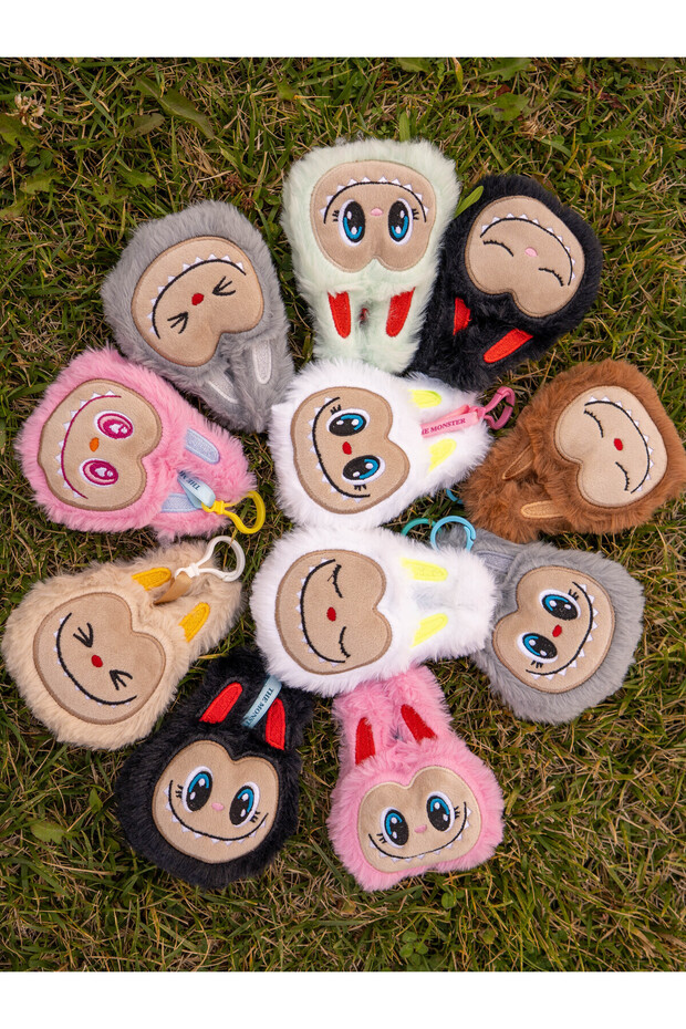 Labubu Cute Plush Keychain Black - 2