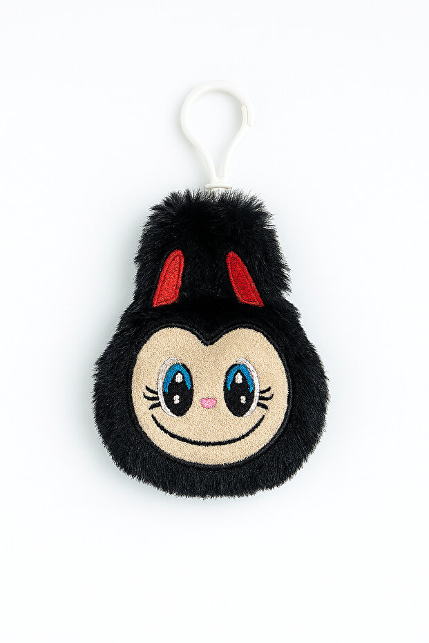Labubu Cute Plush Keychain Black - 1