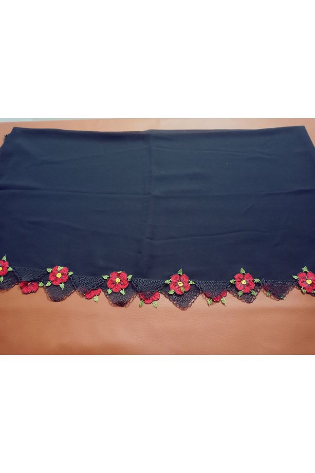 EL EMEĞİ Ağır İğne Oyalı Namaz Örtüsü, Mevlüt Başörtüsü ,İmam nikahı örtüsü Krep Kumaş - 3
