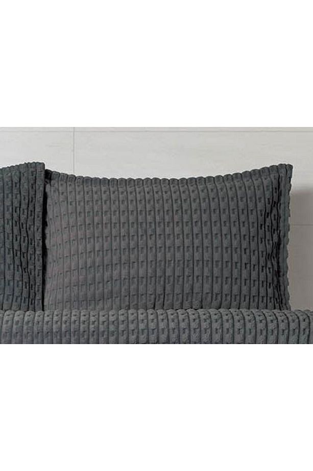 Modern Twist 3 Parça Çift Kişilik Battaniye Seti Kutulu 220x240 Koyu Gri - 3