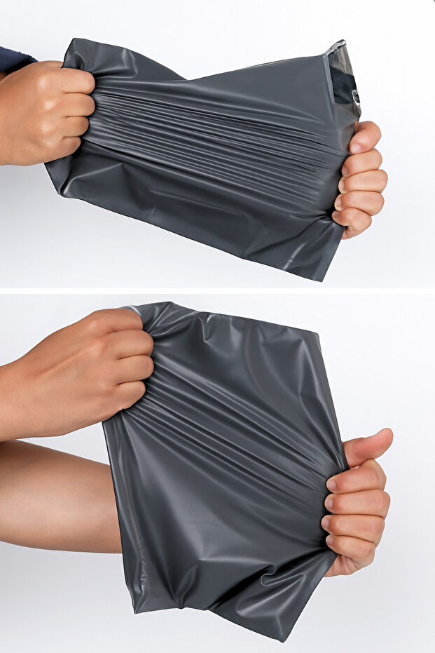 Cepli Kargo Poşeti 24x30x5 cm | 50 Adet | E-Ticaret Poşeti | Gri | Yapışkan Bantlı Kargo Zarfı - 7
