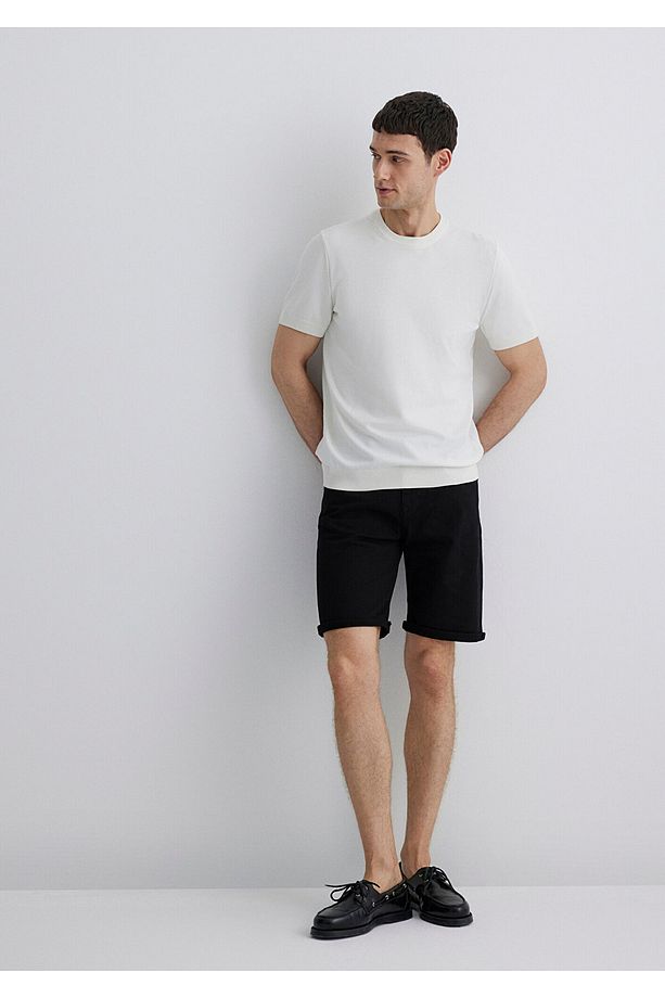 Brian Siyah Comfort Jean Şort 0418423313 - 2