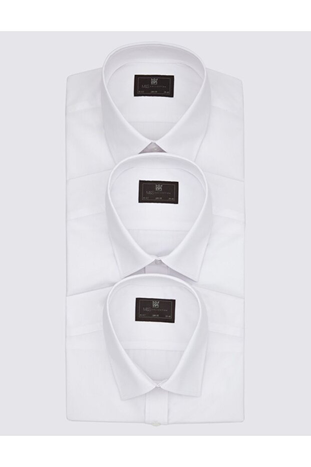 3'lü Slim Fit Gömlek Seti - 7