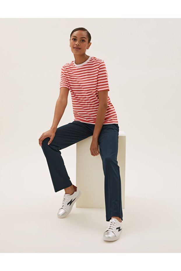 Straight Leg Örme Pantolon - 2