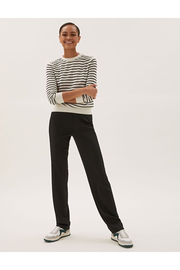 Straight Leg Örme Pantolon - 6