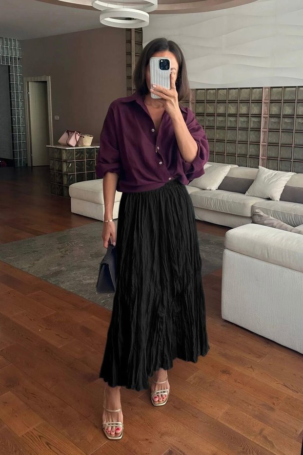 Women's trendy pleated wrinkled crash skirt - casual and stylish style | Summer fashion