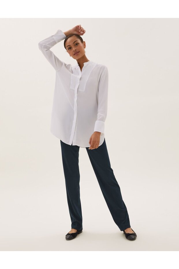 Straight Leg Örme Pantolon - 5