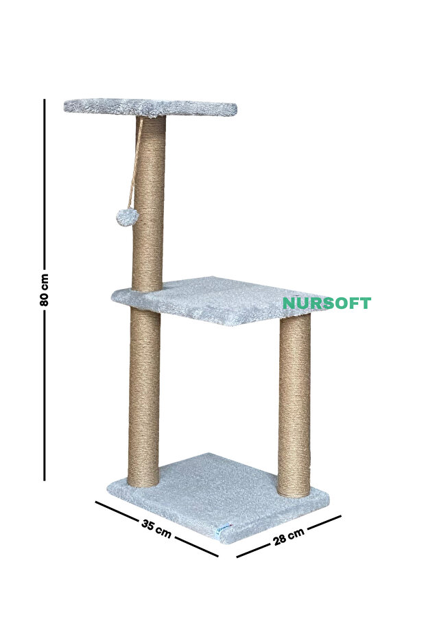 لوح خدش للقطط باللون الرمادي الثلاثي - 5