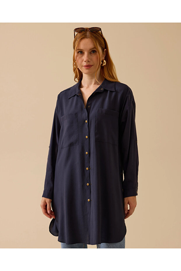 Çift Cepli Rahat Kesim Tunik - 2