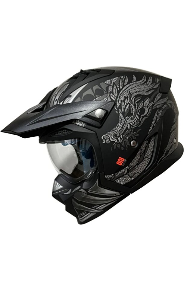 HUNTER SV ONI B2 MATT GRAY ÇİFT VİZÖRLÜ ÇENE ÇIKABİLEN MODEL - 4