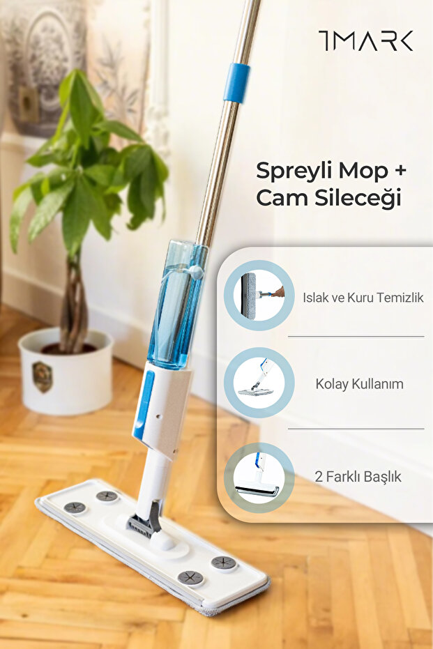 Cam Silecekli Spray Mop Paspas