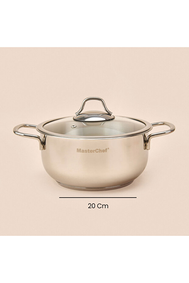 Paslanmaz Çelik Tencere - Gri - 20 cm - 5