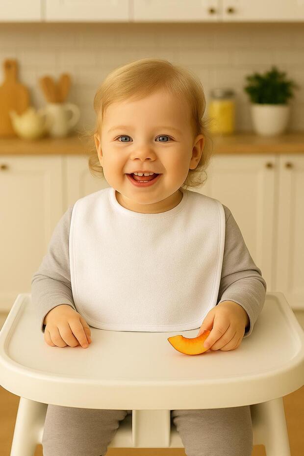 Towel 2-Piece Baby Food Bib 25X30Cm Curl Piping Children's Food Bib