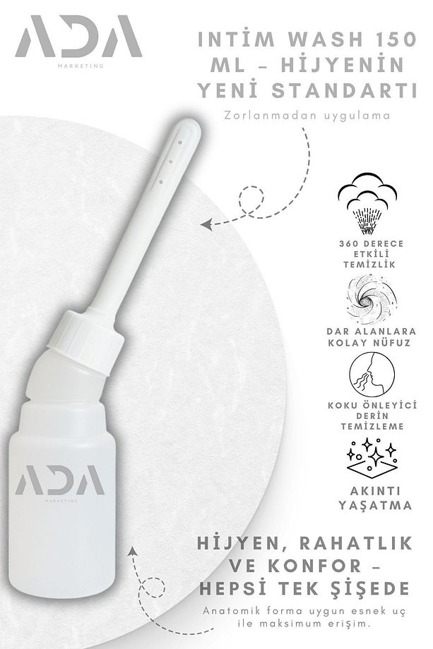 150 ML Anal ve Vajinal Temizlik Aplikatörü – Dar Alanlara Uygun Açılı ve Uzun Uçlu Şişe - 4