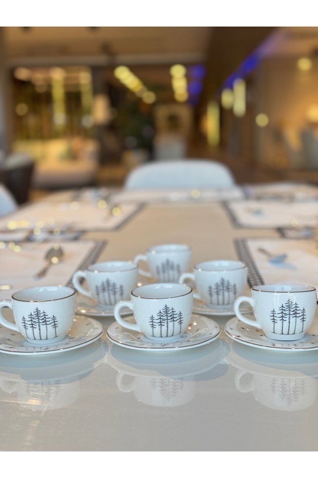 Forest Set of 6 Turkish Coffee Cups