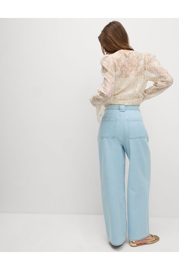 Yüksek Bel Tailored Wide Leg Jean - 3