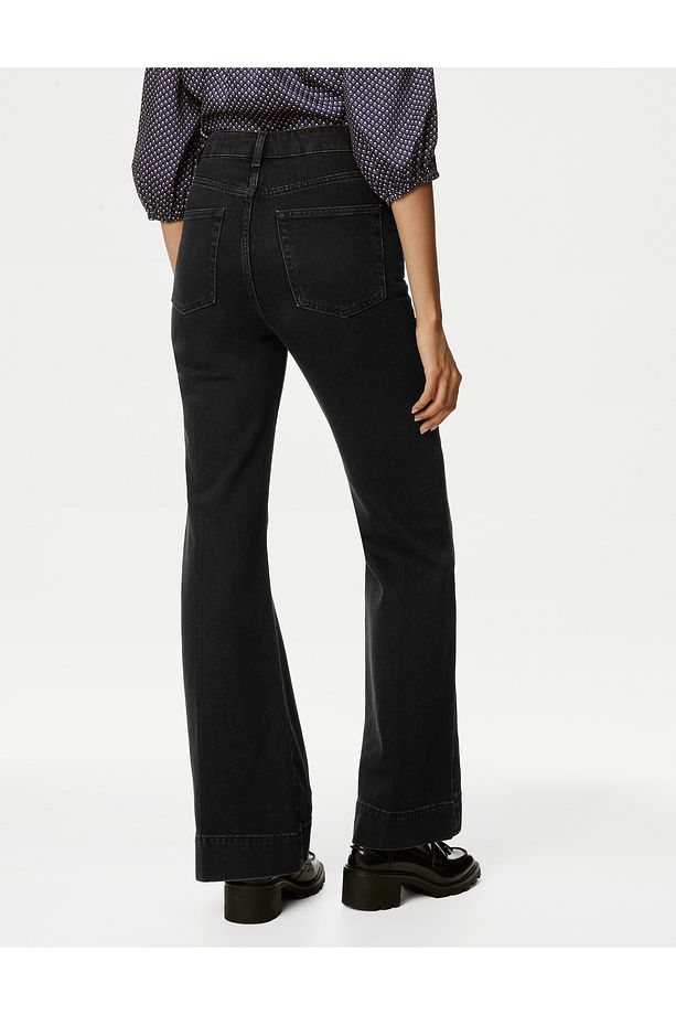 Yüksek Bel Flared Fit Jean Pantolon - 3