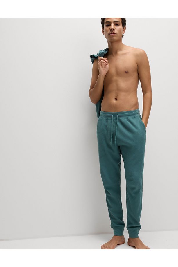 Saf Pamuklu Waffle Pijama Altı - 5