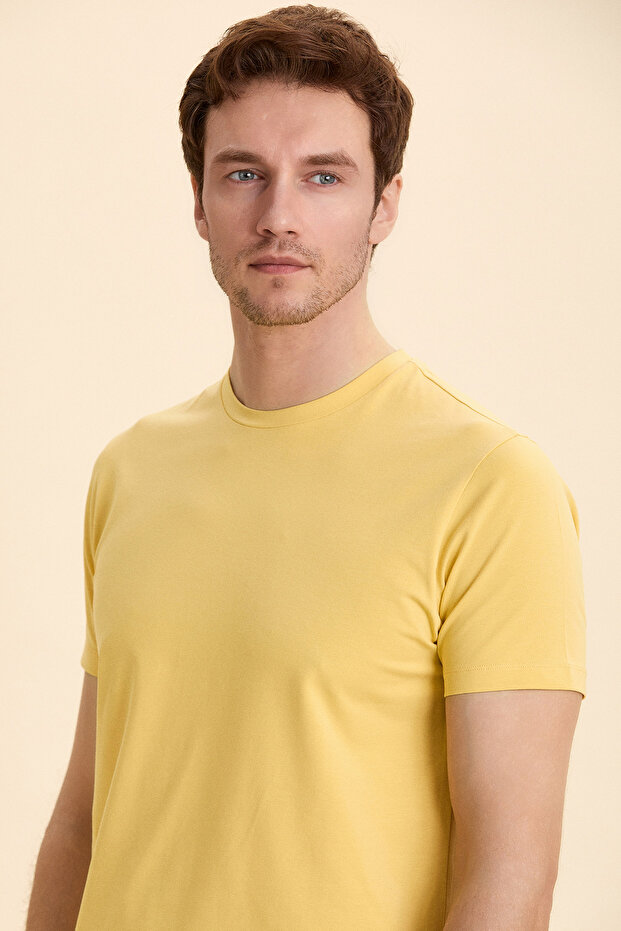 Brandon Yellow Basic T-Shirt - 1