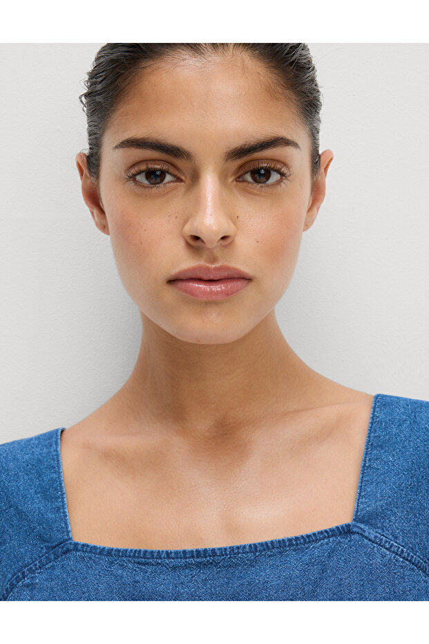 Kare Yaka Askılı Bluz - 3