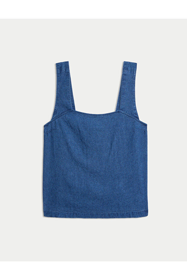 Kare Yaka Askılı Bluz - 5